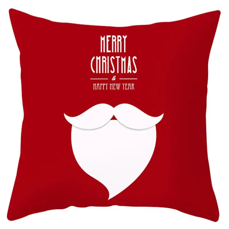 Red and white santa claus snowflake pillow cover living room decor