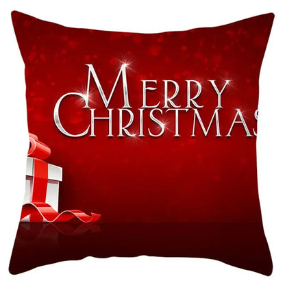 Red and white santa claus snowflake pillow cover living room decor