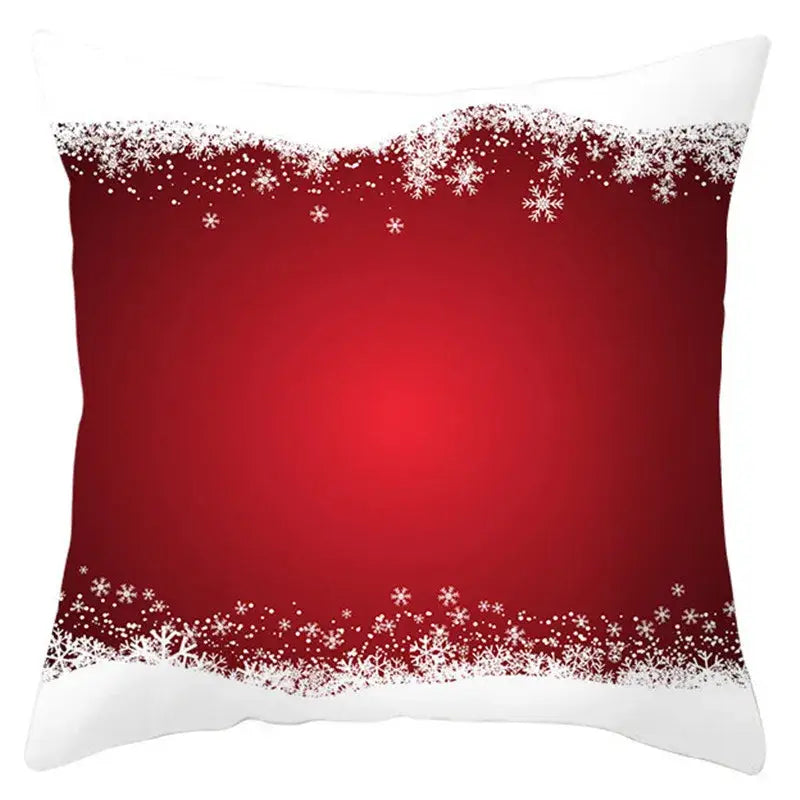 Red and white santa claus snowflake pillow cover living room decor