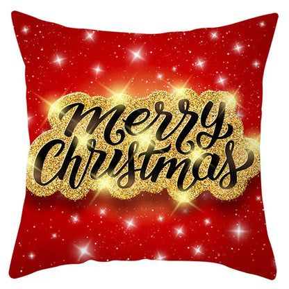 Red and white santa claus snowflake pillow cover living room decor