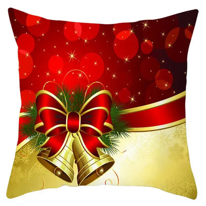 Red and white santa claus snowflake pillow cover living room decor