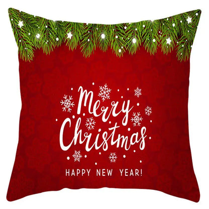 Red and white santa claus snowflake pillow cover living room decor