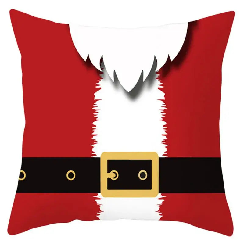 Red and white santa claus snowflake pillow cover living room decor