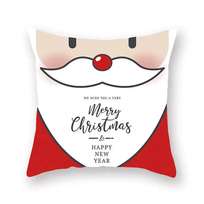 Festive christmas santa elk pillowcase – living room holiday decor