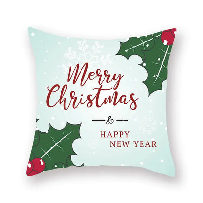 Festive christmas santa elk pillowcase – living room holiday decor