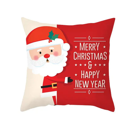 Festive christmas santa elk pillowcase – living room holiday decor