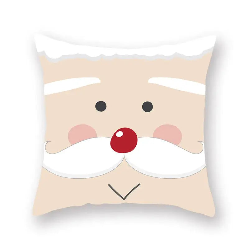 Festive christmas santa elk pillowcase – living room holiday decor