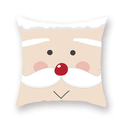 Festive christmas santa elk pillowcase – living room holiday decor