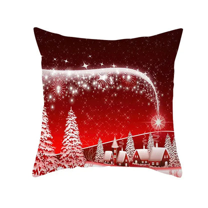 Festive christmas santa elk pillowcase – living room holiday decor