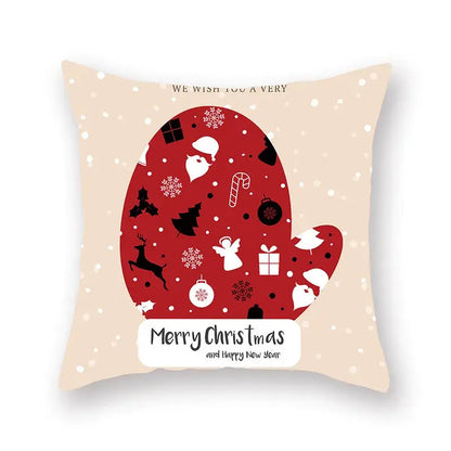 Festive christmas santa elk pillowcase – living room holiday decor