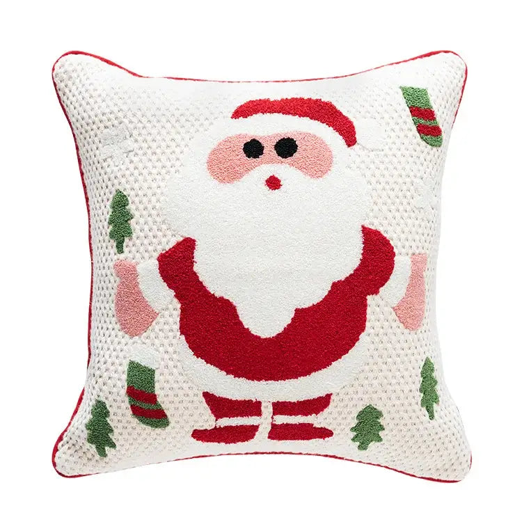 White christmas santa snowflake pillow cover living room decor