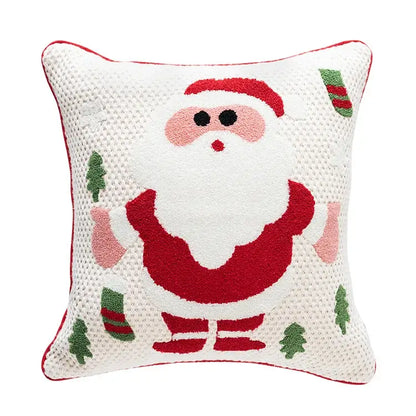 White christmas santa snowflake pillow cover living room decor