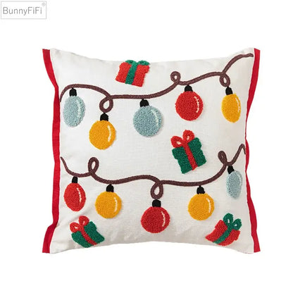 White christmas santa snowflake pillow cover living room decor