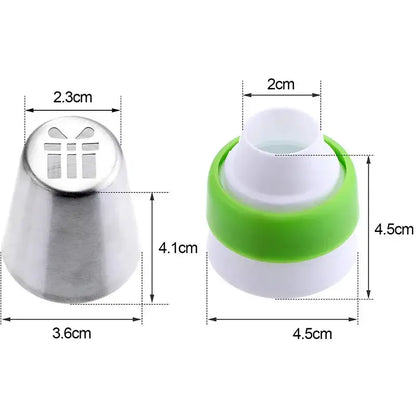 Festive metal cake decorating nozzles set – kitchen holiday tools