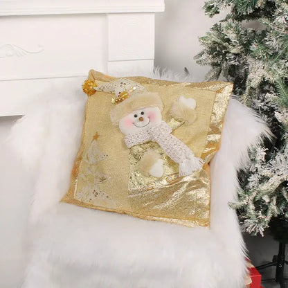 Festive gold embroidered pillowcase living room holiday decor