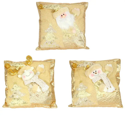 Festive gold embroidered pillowcase living room holiday decor