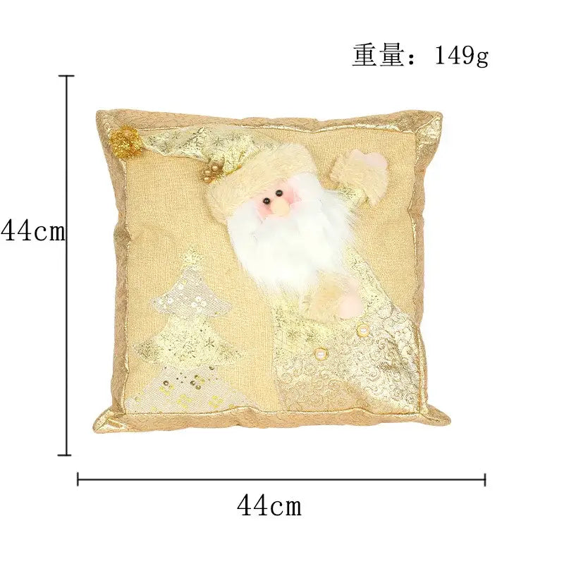 Festive gold embroidered pillowcase living room holiday decor