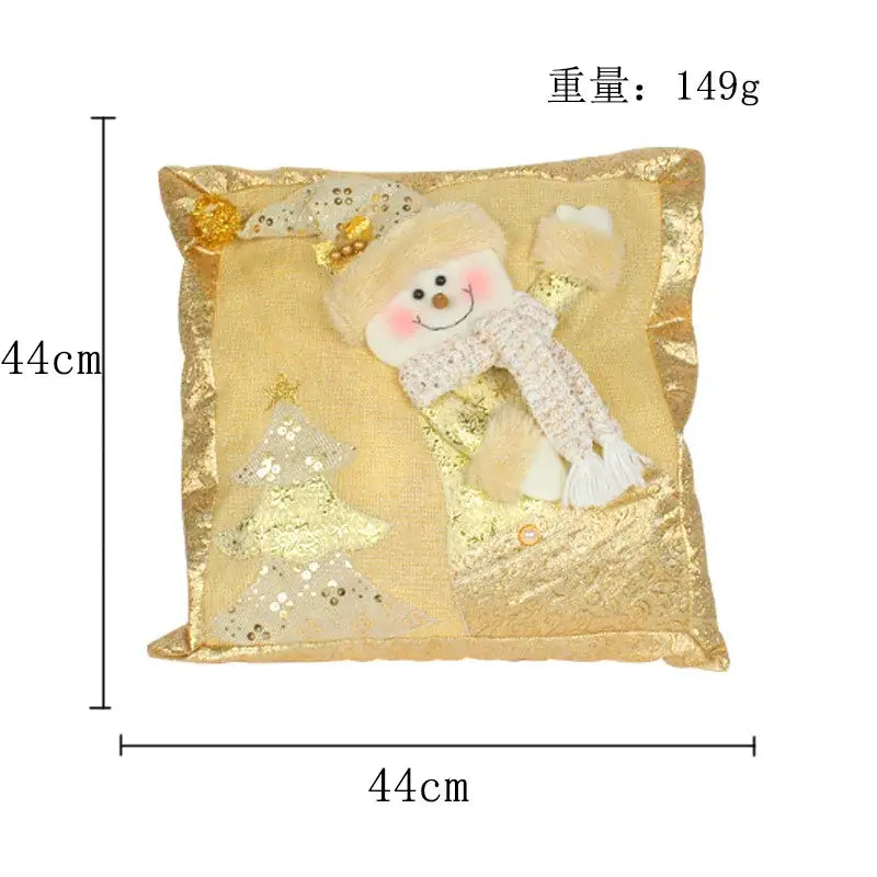 Festive gold embroidered pillowcase living room holiday decor