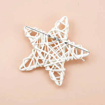 White woven rattan star wreath home decoration bedroom diy plant
