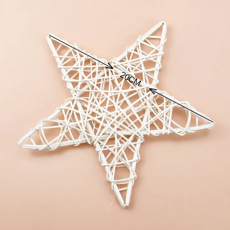 White woven rattan star wreath home decoration bedroom diy plant