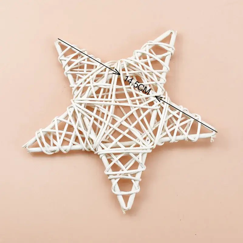 White woven rattan star wreath home decoration bedroom diy plant