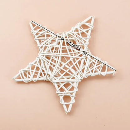 White woven rattan star wreath home decoration bedroom diy plant