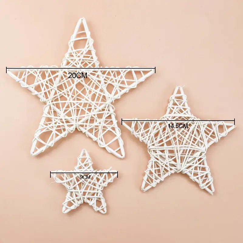 White woven rattan star wreath home decoration bedroom diy plant