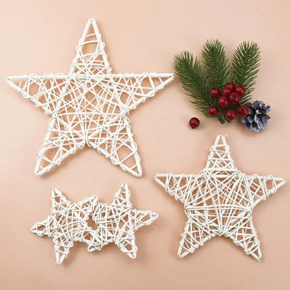 White woven rattan star wreath home decoration bedroom diy plant