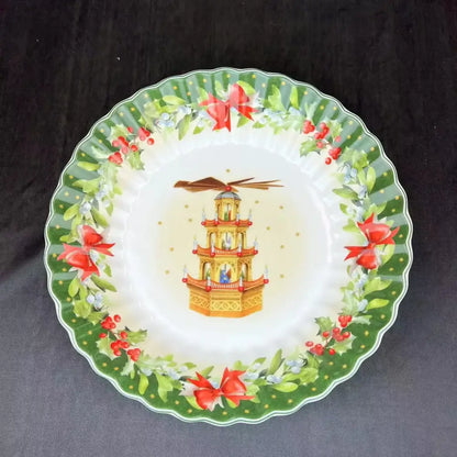 Festive red & green christmas tableware dining room ceramic set