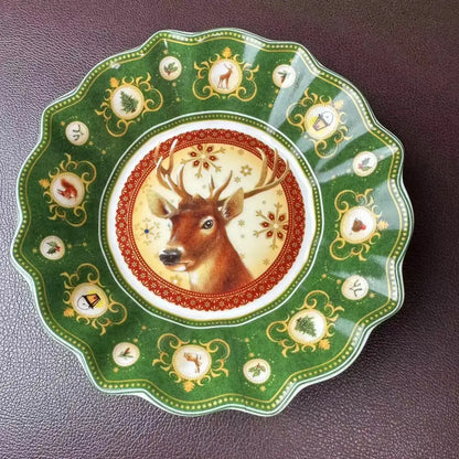 Festive red & green christmas tableware dining room ceramic set