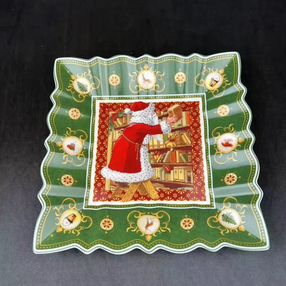 Festive red & green christmas tableware dining room ceramic set