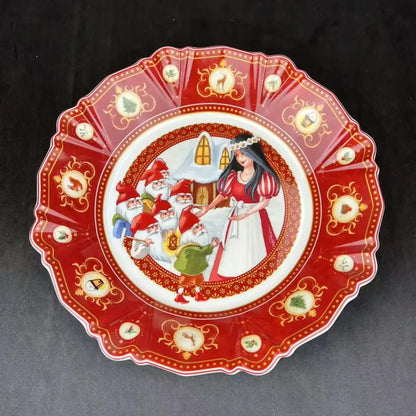 Festive red & green christmas tableware dining room ceramic set