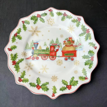 Festive red & green christmas tableware dining room ceramic set