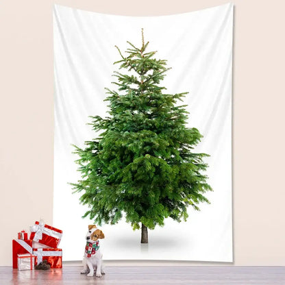 Bohemian snow dusted christmas tree tapestry bedroom decor