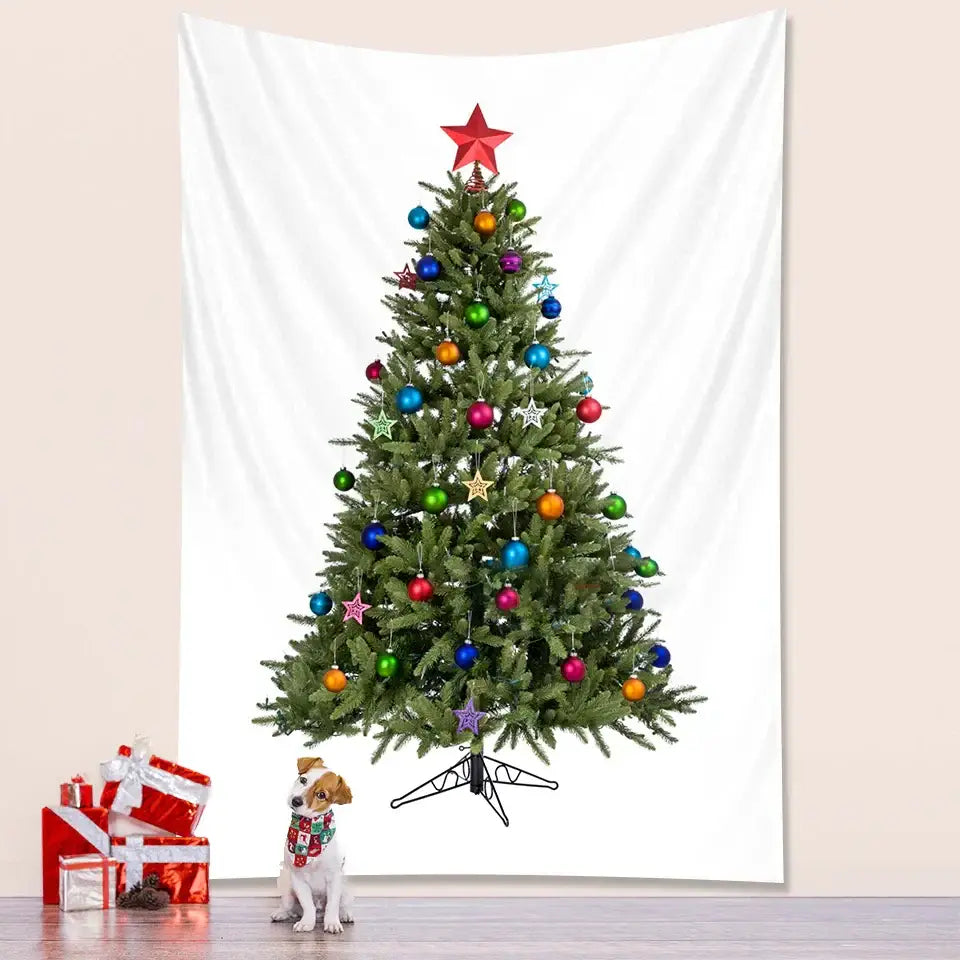 Bohemian green pine christmas tree wall decor – bedroom tapestry