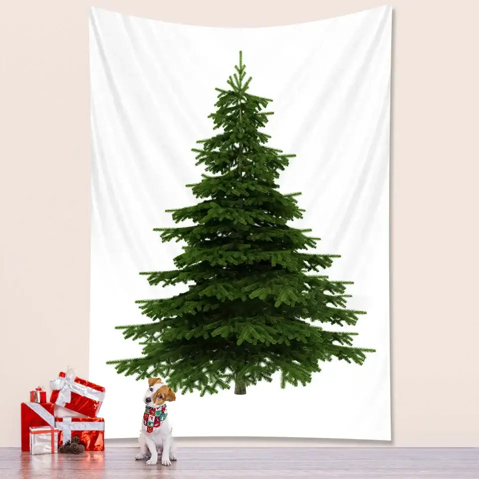 Bohemian green pine christmas tree wall decor – bedroom tapestry