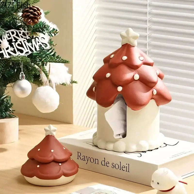Christmas tree and mushroom ceramic ashtray set living room decor