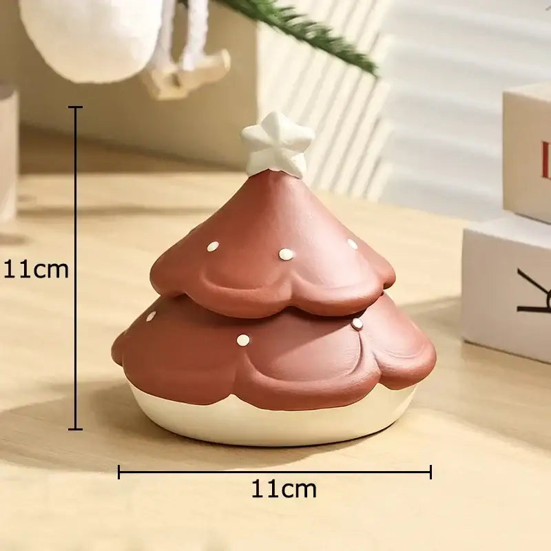 Christmas tree and mushroom ceramic ashtray set living room decor