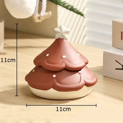 Creative green & brown christmas tree ceramic ashtray office decor