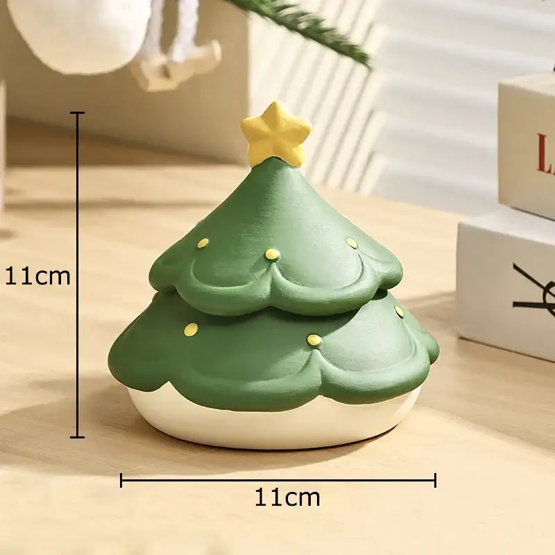 Creative green & brown christmas tree ceramic ashtray office decor