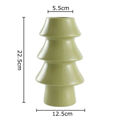 Glossy red christmas tree ceramic vase dining room decor