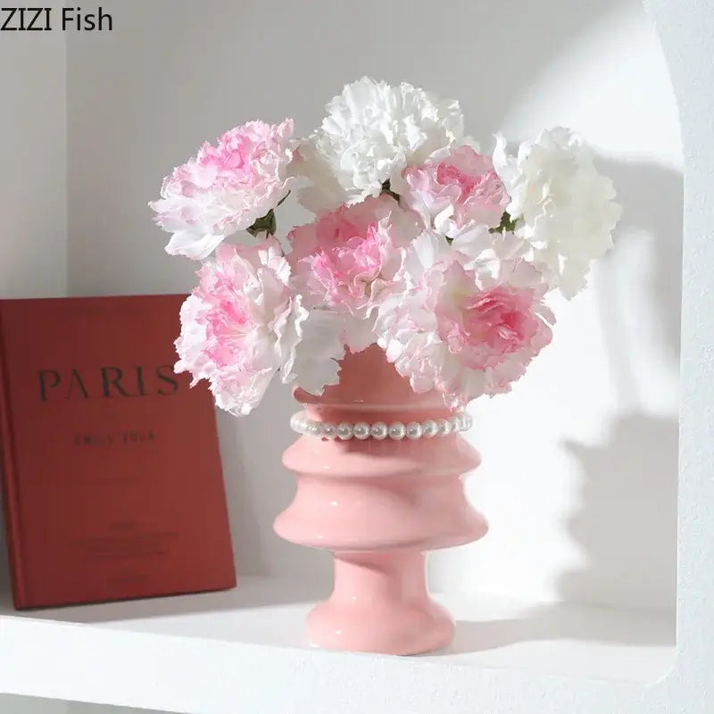 Glossy red christmas tree ceramic vase dining room decor