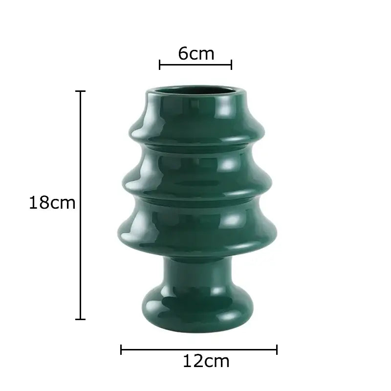 Glossy red christmas tree ceramic vase dining room decor
