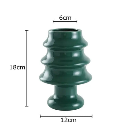 Glossy red christmas tree ceramic vase dining room decor