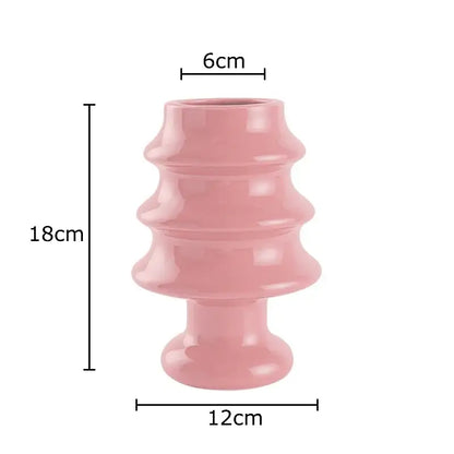 Glossy red christmas tree ceramic vase dining room decor