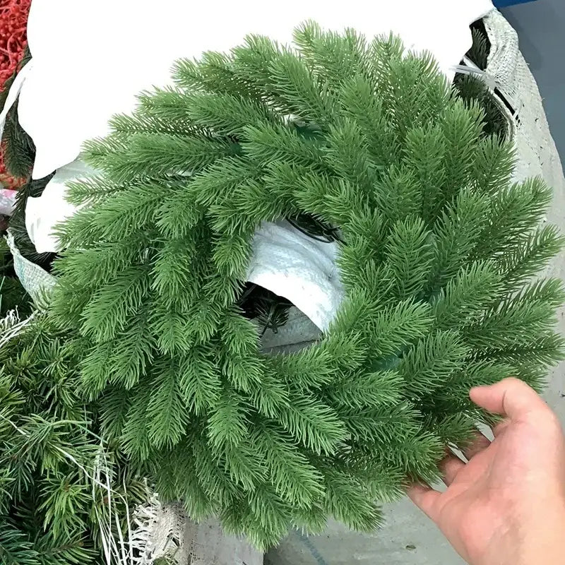 Green plastic floral wreath forms for living room christmas tree decor