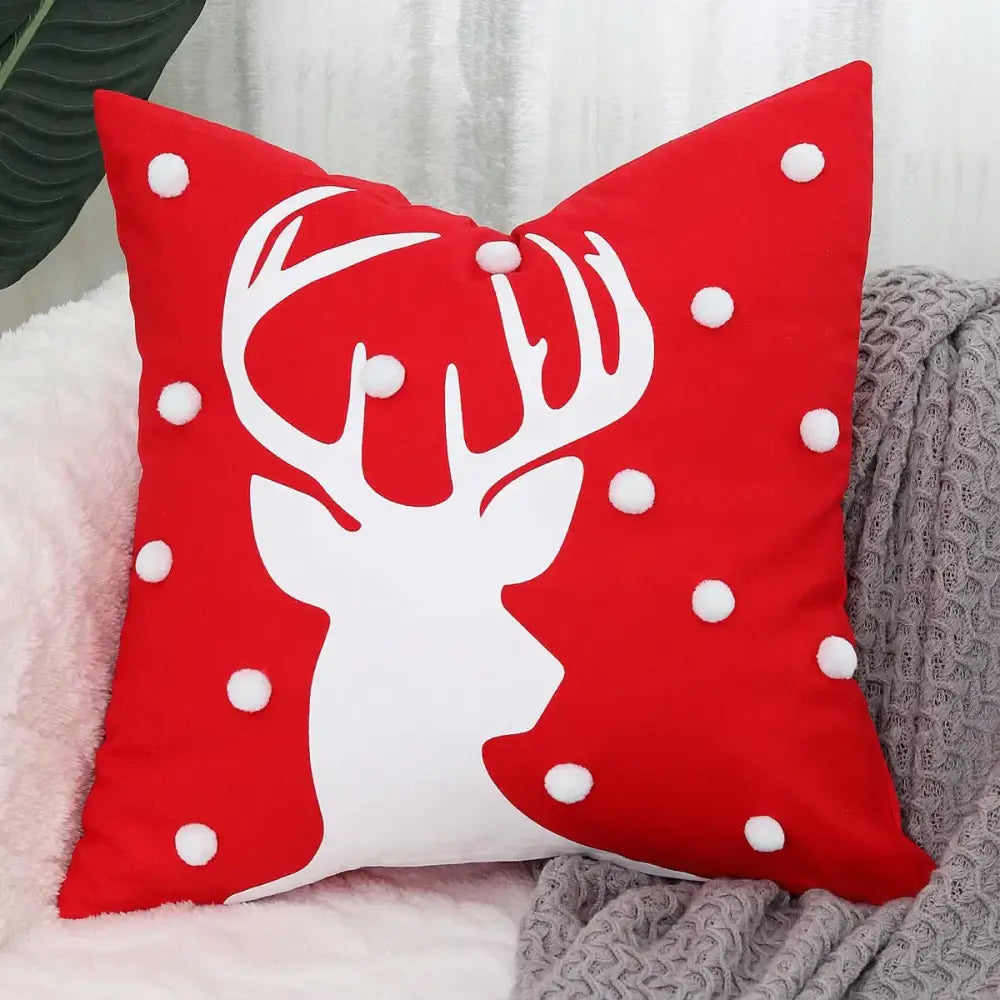 Embroidered gold & silver christmas tree cushion cover living room