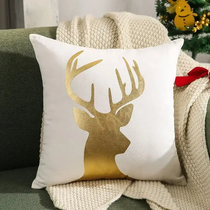 Embroidered gold & silver christmas tree cushion cover living room