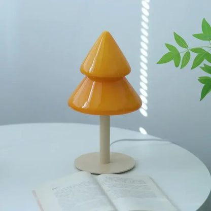 Vibrant tiered tree glass table lamp for living room decor