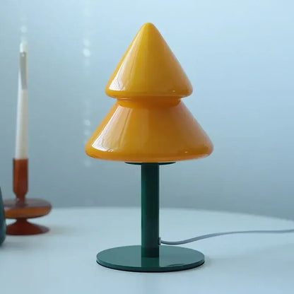 Vibrant tiered tree glass table lamp for living room decor